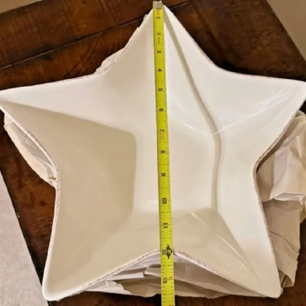 NEW Pottery Barn Star Serving Bowl | NWOT White Ivory Rustic Stoneware Bowl